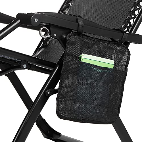 PATIKIL Chair Armrest Organizer, Folding Chairs Magazine Snack Waterproof Storage Bag for Camping Outdoor, Black