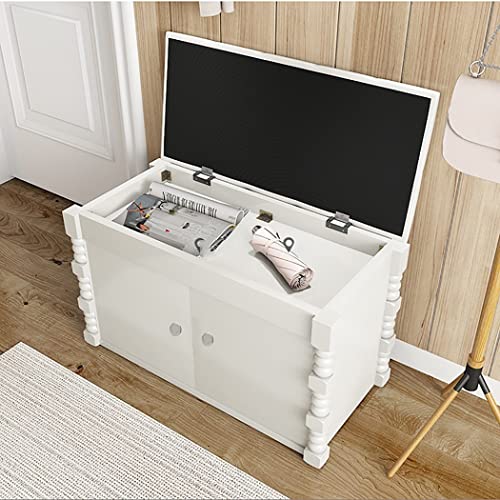 Shoe Bench Solid Wood Storage Bench Entryway, 3-Tier Entryway Bench with PU Cushion Seating, Shoe Rack Organizer with Door Cabinet for Entryway,