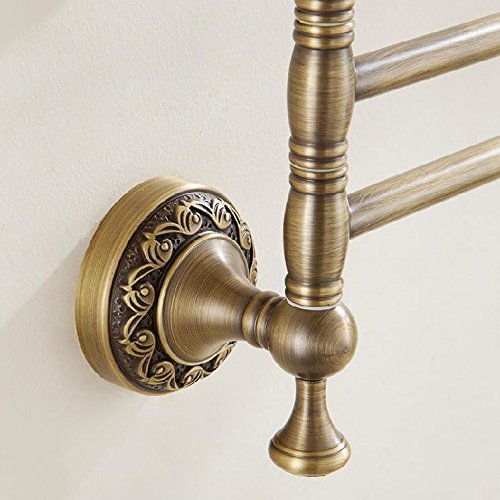 HIGOH Towel Racks, Towel Rail for Bathroom,European Copper Hand Towel Holder,Toilet Towel Bar,Bathroom Antique Rotate Towel Bar Antique Activitie