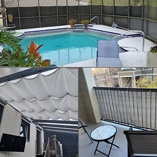 HENG FENG Balcony Screen Privacy Protection 90X300cm HDPE UV Protection Wind Resistant for Garden Patio with Cable Ties,Anthracite