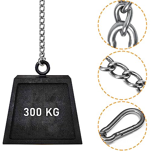 Hanging Chair Chain, 65cm/25in Hammock Chair Hardware, Chain with Two Carabiners, 304 Stainless Steel Indoor Outdoor Hanging Kits for Hanging Swi