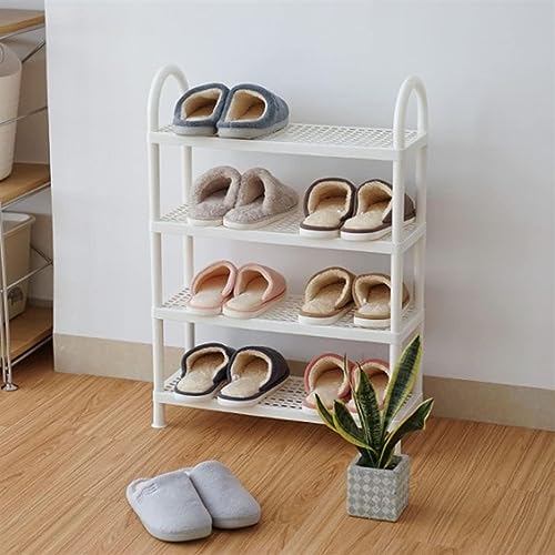 KRHINO Shoe Rack White 3-layer Shoe Rack, Large-capacity Shoe Cabinet Arch Design, Plastic Storage Shoe Shelf For Entryway (Size : 4 layers)