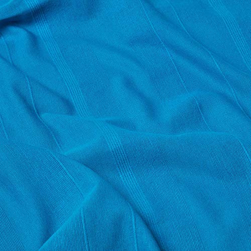 HOMESCAPES - Rajput Ribbed Throw 100 x 140 Inches Teal 100% Cotton, Suitable for most 3 Seater Sofas or Double, King bedspreads, Easy care, washa