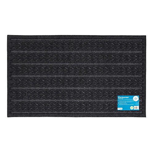 JVL Knit Design Scraper Cable Door Mat, Brown, 45 x 75 cm