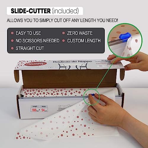 Neatiffy Disposable Plastic Table Cloth Roll, Party/Banquet Table Cover, Tablecloths for Rectangle/Round/Square Tables, Equals to 12 Picnic Pack