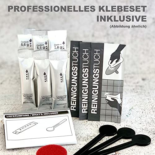 SOSmart24 Just Black Bathroom Shelf No Drilling with Satin Glass Plate and Stainless Steel Frame - Matte Black - Includes Adhesive Set - Bathroom