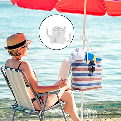 Mikytoper Umbrella Stand Anchor with 4 Spikes, Removable & Adjustable Heavy Duty Metal Parasol Base, Outdoor Umbrella Steel Anchor for Beach Gras