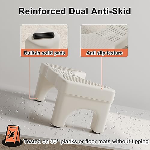 (2 Pack) Premium Toilet Stool Squat for Adults, Original Non-Slip Squatting Poop Stool, Ergonomic Bathroom Pooping Stool, Sturdy Potty Stool, Hea