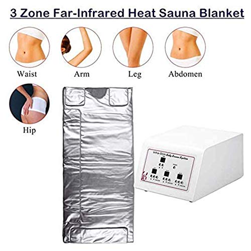 HUANGXING - Beauty Weight Loss Blanket, Sweat Steaming Body Shaper Blanket 3 Zones Digital Far Infrared (FIR) Heat Sauna Slimming Blanket Detox T
