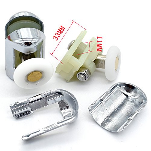 Set of 4 Chrome Plated Shower Door Rollers 2 Upper and 2 Lower YQ2028
