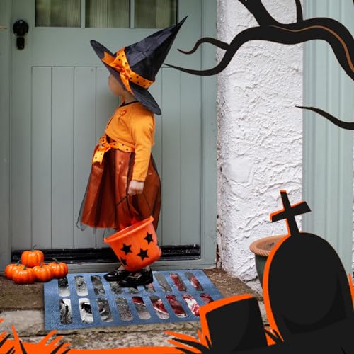 Qiuwaihei Halloween Door Mat 31.5x19.7 Inch 3D Horror Clown Sewer Doormat Non-slip Illusion Rug Halloween Doormat Bath Mat Style1Aisle Runners