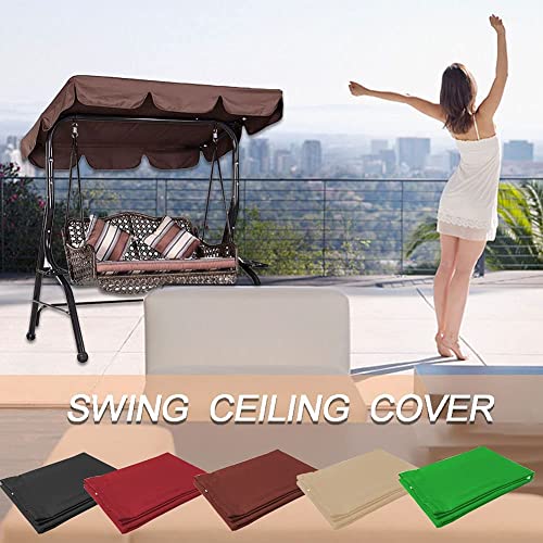 Replacement Swing Chair Canopy,Universal Outdoor UV Proof Waterproof Swing Seat Cover for 3 Seater Garden Swing