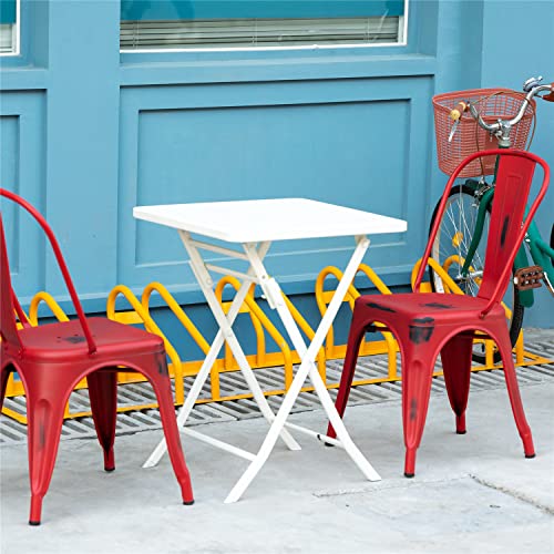 FurnitureR Dining Chair, Metal Rubber, Red
