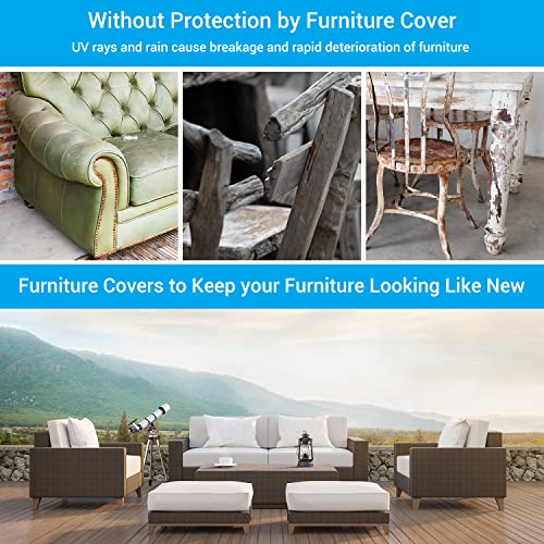 Mrrihand Garden Cube Furniture Covers Waterproof 600D Heavy Duty, Rattan Cube Cover 126x126x74cm Windproof, Anti-UV, Tear-resistant, Outdoor Tabl