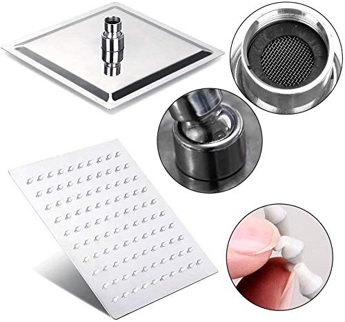 Rozin Wall Mount 12 inch Rainfall Square Shower Head with Shower Arm Shower Hose Stainless Steel Chrome Finish