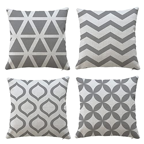 Hangood Waterproof Cushion Covers Outdoor Garden Geometry Set of 4pcs Throw Pillow Case Home Decorative Sofa Protectors Chair Living Room Yellow