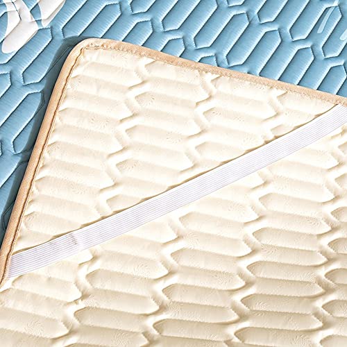 JJZXD Three-piece Latex Summer Mat with Foldable Air-conditioning Soft Mat Ice Silk Mat (Color : White-style, Size : 1.5m bed)