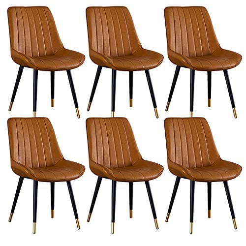 Kitchen Dining Room Furniture Chairs Dining Chairs Set Of 6 Kitchen Chairs with PU Cushion Seat Back, Modern Mid Century Living Room Side Chairs