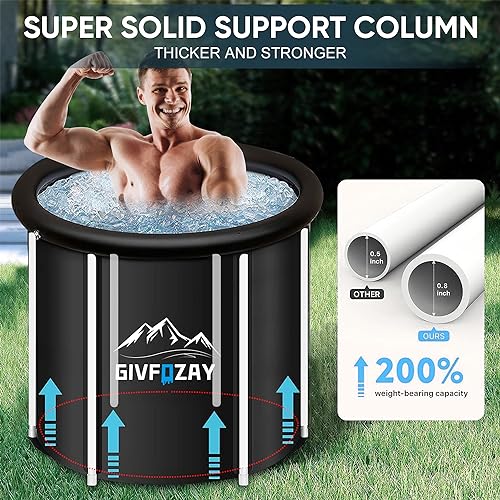 Ice Bath Tub for Athletes, Foldable Polar Pod, Inflatable Arctic Pod Ice Bath, Multi Level Portable Ice Bath Dipping Pool, Ice Bath Tub for Adult