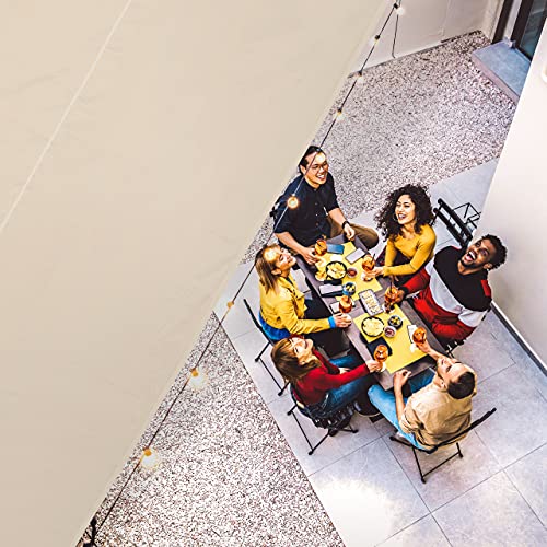 Relaxdays Sun Sail Rectangular 2.5 x 3.5 m, Water Resistant, UV Resistant with Guy Ropes, Patio, Balcony, Beige