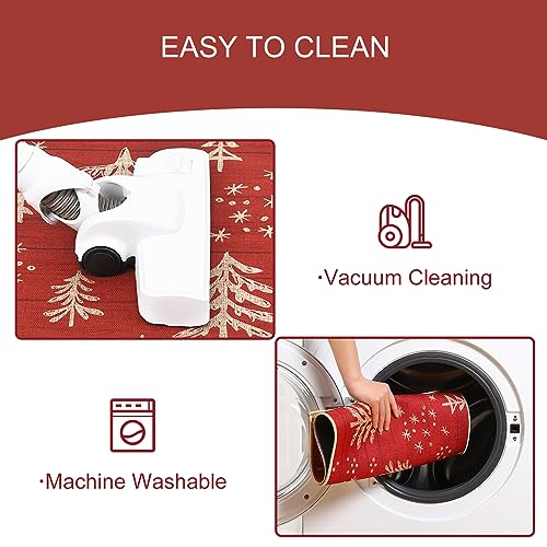 LuxFocus Doormat Washable Christmas Decorative Door Mats for Entrance Outdoor Non-Slip Welcome Doormat Rubber Backing Xmas Trees Printed Pattern