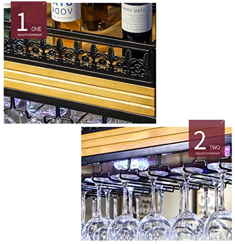 EYLINK Wine Racks,Wine Holder Solid Ceiling Hanging Mounted Wine Rack Neon Light Wine Glass Metal Wine Storage Display Stand