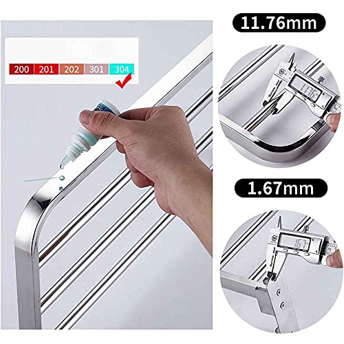 FVRTFT towel stand no drilling towel rail stainless steel towel rack foldable wall mounted self adhesive hook for bathroom-58cm