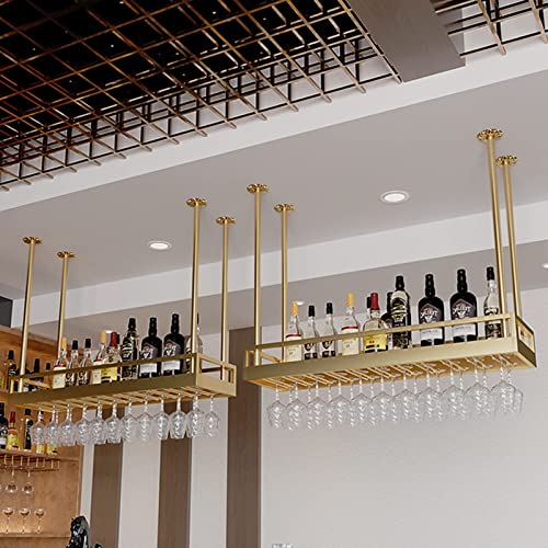 EYLINK Ceiling Wine Rack Wall Shelf Storage Rack Wall Mounted Wine Glass Rack Home Bar Restaurant Kitchen Multifunctional Display Rack (Size : 10