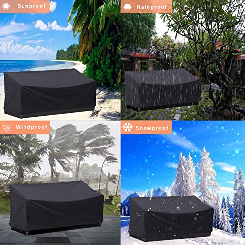 LCGOD Garden Bench Covers 3 Seater, Bench Covers Waterproof, Windproof, Anti-UV,Rip Proof, Heavy Duty600D Oxford Fabric Love Seat Covrs (236x101x
