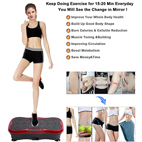 eHUPOO Vibration Plate Exercise Machine,Whole Body Vibration Platform Machine for Weight Loss,Shaping,Toning.Vibrating Weight Loss Home Gym Fitne