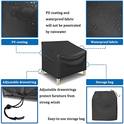 Patio Furniture Cover 4-Piece,Outdoor Garden Furniture Covers ,Upgraded 420D Heavy Duty Oxford Fabric Garden Table Cover with Air Vent Windproof