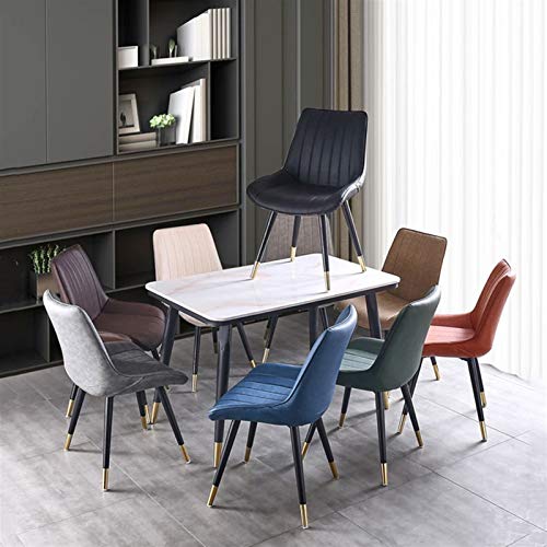 Modern Kitchen Dining Room Chairs Dining Chairs PU Leather Chairs With Black Metal Legs Seat And Backrests Kitchen Living Room Lounge Counter Cha