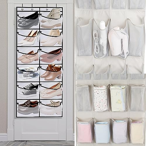 ramoni 1 Pcs 24 Mesh Over The Door Organiser, Pockets Storage hanger, Hanging Shoe Organiser, Hanging Organiser Over the Door, Gadget Storage for