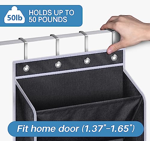 KEETDY Over the Door Shoe Organizer with 8 Deep Pockets, 6 Tilting Pockets and 2 Three-dimensional Pockets Shoe Holder for Narrow Door Shoe Stora