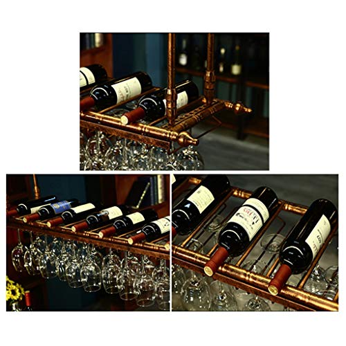 Stylish Simplicity Down Wine Rack, Retro Wrought Iron Wine Rack, Goblet Rack Home, Restaurant Kitchen Bar Decoration Floating Wine Rack Adjustabl