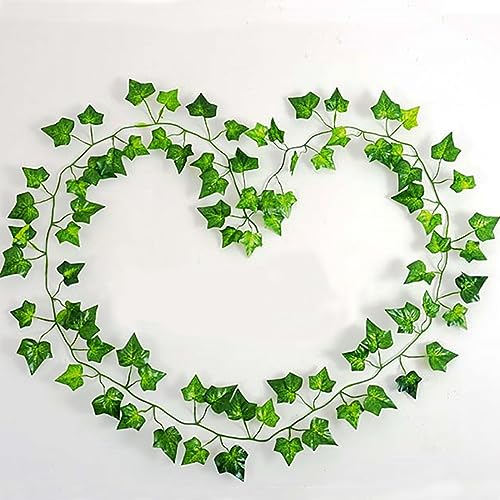 STBNVF 6 Pcs Vines, Fake Ivy, Vines for Bedroom Aesthetic, Bedroom Decor, Fake Plants, Green Ivy with Nylon Cable Ties, Plants Ivy Vine for Garde