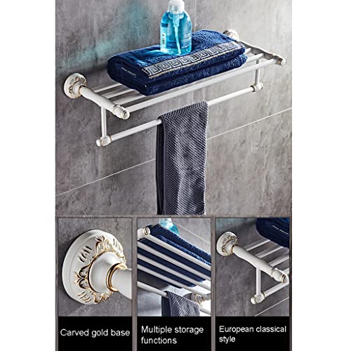 HIGOH Towel Racks,Bathroom Towel Rack Wall Mounted Towel Holder,Bathroom Accessories,Aluminum Carved Bath Hardware Towel Rack,Towel Holder