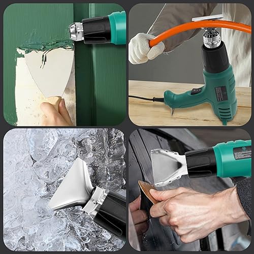2000W Heat Gun, Heavy Duty Hot Air Gun Kit Variable Temperature Settings 450ºC & 600ºC, with 4 Nozzles for DIY, Stripping Paint, Shrinking PVC an