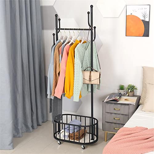 LUKEO Removable coat rack home hanger Nordic floor rack with storage coat rack (Color : D, Size