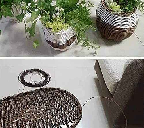 Synthetic Brown Woven Round Rattan, PE Plastic Round Rattan, Woven Repair Rattan Chair, Woven Wicker Suitable for Weaving Repair Chair, Table, St