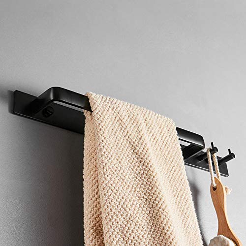 Gabriera Towel Bar with 2 Hook for Bathroom Kitchen 15.7" Towel Holder Rack Wall Mounted Aluminum