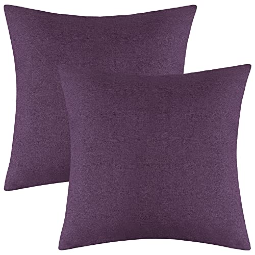 Ruisita 2 Pack 18 x 18 Inches Waterproof Pillow Covers Square Garden Cushion Case Decorative Outdoor Throw Pillow Covers for Home Garden Patio (O