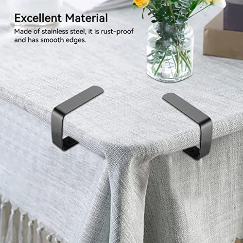 HERCHR Table Cloth Clip,4Pcs Table Cover Clips,Stainless Steel Table Cloth Clips for Outside Table,Adjustable Table Cover Clamps Table Cloth Hold