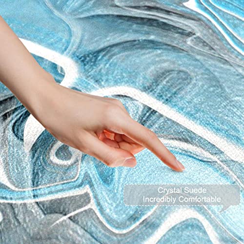 VBFOFBV Door Mat, Outdoor Indoor Doormat, Durable Floor Mat Non Slip Rug, Front Doormat for Entryway, Patio, Marble Texture Modern Art Blue Lines