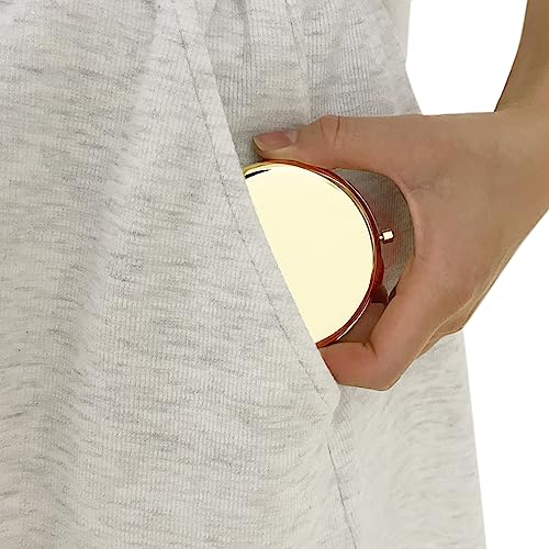 Liujiami 6.5CM Compact Mirror Small Handheld Mirror Portable Double Sided Magnifying Makeup Mirrors Purse Handbag Pocket Mirror Folding Travel Co