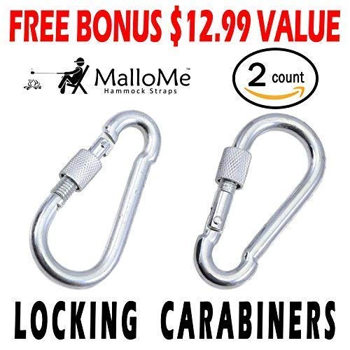 MalloMe XL Hammock Straps - Hammock Tree Straps Set 2000+ LBS Heavy Duty 40 Loops & 100% No Stretch Suspension System Kit - Camping Hammock Acces