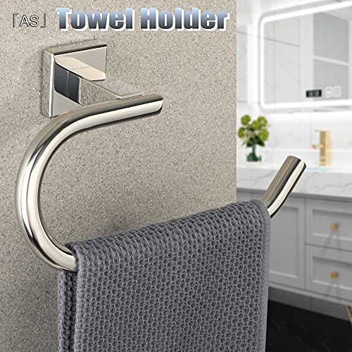 Sayayo Towel Ring Hand Towel Holder Wall Mounted, Towel Rail for Bathroom Kitchen, Toilet Paper Holder, SUS-304 Stainless Steel Polished Finished