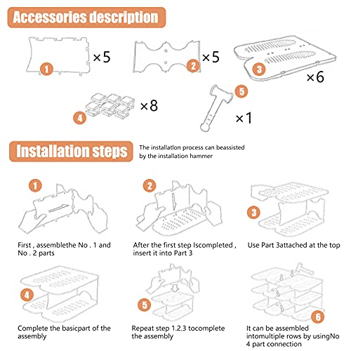Souarts DIY Shoe Rack Narrow / Wide Boots Shoes Slippers Standing Shelf Shoe Cabinet Shoe Rack Organiser for Cabinet Hallway Bedroom Entrance Bed