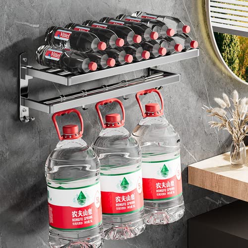 LONENESSL Towel Rails,Towel Rack,Towel Holder with 2 Towel Bars wall mounted,Top Layer 90° Folding Function,SUS304 Stainless Towel Rall for Bathr