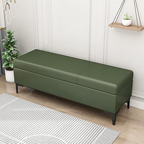 Storage Ottoman Bench for Bedroom, PU Ottoman with Storage And Safety Hinge, Modern Entryway Bench Seat Shoe Rack Bench with Metal Legs, for Bedr